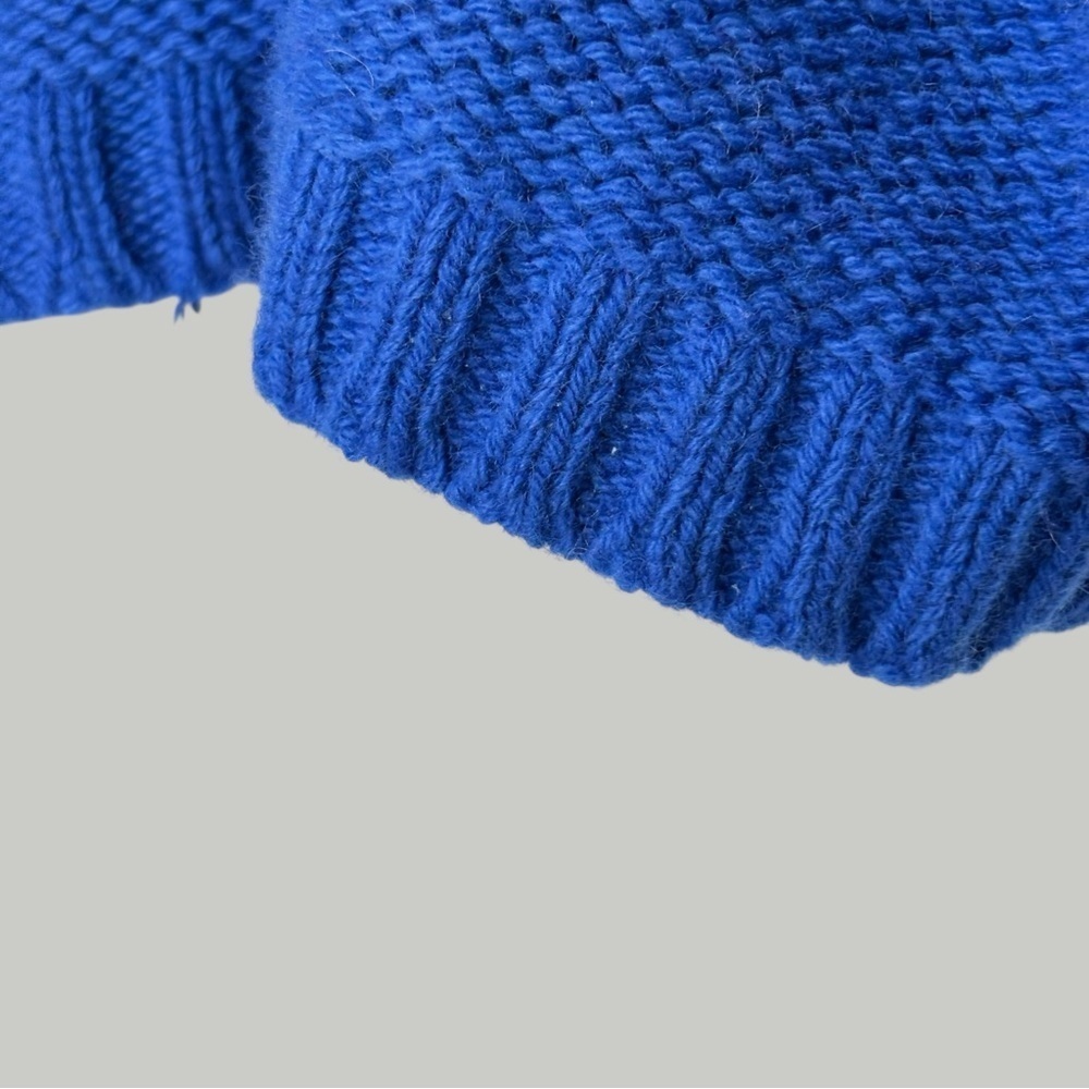 Y2K Hollister Blue Crop Cable Knit Sweater M Logo Pullover Coastal Grunge, Surf - Picture 7 of 12